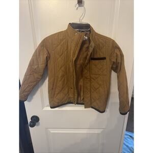 Boys Wonder Nation Quilted Khaki Jacket Size S 6-7 Brown Zip Corduroy